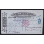 Midland Bank Limited (Burnell & Co) Ellesmere Port Cheshire. Used Order BO 1/6/37. Black on Black,