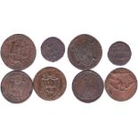 Norwich Tokens (5), 1667 Farthing, 1792 and 1793, 1811 (2) Fine to Very Fine!