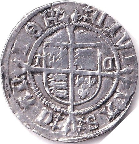 Henry VIII (1509-47) Halfgroat - Canterbury. T.C. Each side of the shield (Archbishop Cranmer) mm, - Image 2 of 3