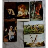 Art Postcards (6) - The Avenue, Hobbema, Printer P.Co, Haymaking, Glendenning Jun, Printer P.Co, The