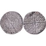 Henry V (1413-22) Halfgroat. London Type F, annulet trefoil by crown, mullet on breast. Spink 1774