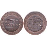 Token Burnham Norton Norfolk WWII Prisoner-of-War copper penny Token, AEF, Extremely Rare Token with