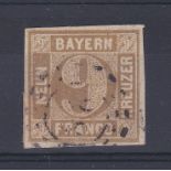 Germany Bavaria - 1850 9Kr brown SG 28 Fine used good margins