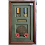 WWI-Framed casualty BWM & Victory medals-to 46378 Rifleman John Patrick Cowee, 1st BN Rifle Brigade,