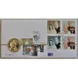 Great Britain 1997 Royal Golden wedding £5 Coin and Stamp Set cover Royal Mint/Royal Mail