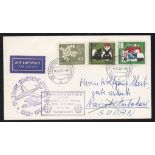 Germany 1962 50th Anniversary of German Air Mail Flight on cover to the Sudan, re-directed to