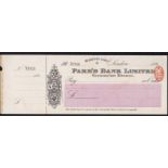 Parr's Bank Limited (Kensington Branch) Mint Order with C/F RO 27/6/98. Black on White Pink Panel.