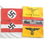 German Arm Bands - (5) of all different possibly very good copies.