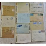Airmails 1934 settlements 1940 South Africa 1938 France, 1940's Spain(3)Ireland(2) Sweden, Greece-