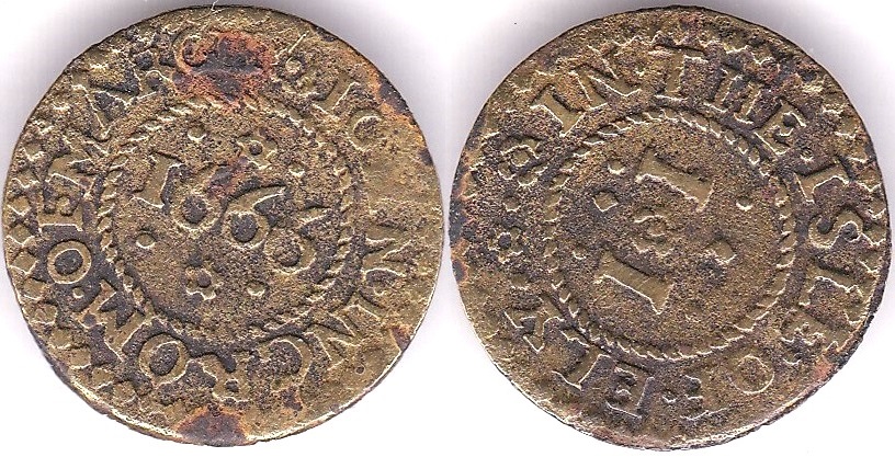 Token (1666) March (Cambs) Farthing Token 'John Ingrom of March' rev: 'In the Isle of Ely' AVF,