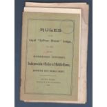 Rules of the Loyal "Saffron Bloom" Lodge stamped 13th Oct. 1913. contains many documents on the