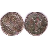 Commodus AD 177-192 Sestertius, rev: Felicitas S.C. Fine to very fine.