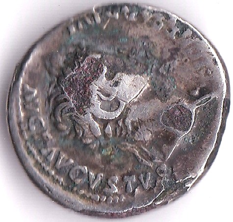 Tiberius AD 14-37 Denarius (a plated contemporary copy) Rev: Livia-The Tribute penny of the Bible. - Image 3 of 3