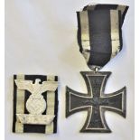 German WWI Iron Cross 2nd Class, with WWII Spange for the Iron Cross, 2nd Class. (sold as seen)