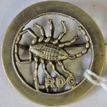 Long Range Desert Group, an Officers silver pin back cap badge, Egyptian hall marks, rough cast