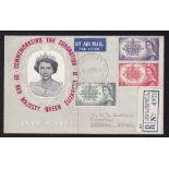 Australia 1953-Coronation FDC to Cambridge 25th May 1953 on FDC registered