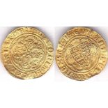 Great Britain 1351-77 Edward III Gold quarter noble ,GVF, slight bands-quit scarce
