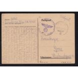 Germany 1942 Feldpost Postcard to Gratl 1/11/42 marks in Violet and black.