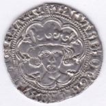 Richard III (1483-49) Groat, London, mm halved sun and rose 2/2. Obverse slightly double struck,