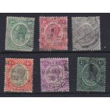 Nyasaland 1913-1921 definitive range to 1/- fine used (6) SG 83, 85, 87, 91-93