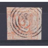 Germany Thurn & Taxis - 1859 ½Sgr Orange, SG 23, Numeral '235' cancel. VFU