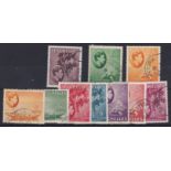 Seychelles 1942 definitive's ordinary paper SG 135-139c, fine used