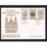 Barbados 1981-22nd July, Royal Wedding FDC u/a
