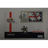 Great Britain 2002 World Cup Football, Japan and Korea, with miniature sheet and England £1 Coin