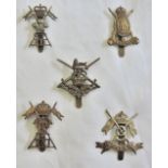 Badges (5) Including: The 9th Lancers, 21st Lancers,12th Lancers,6th Dragoon Guards,Carbineers