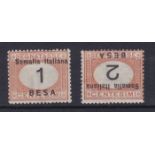 Italian Somalia 1923 Postage Dues mint D49 and D50 Inverted (2)