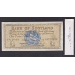 Bank of Scotland 1961 One Pound VF; 1988 Five Pounds (2) AUNC, 1990 Five Pounds AUNC, 1974 Ten