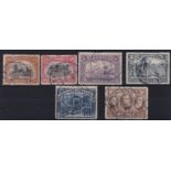 Belgium 1915 definitive's selection of 6 used stamps to 10 Francs