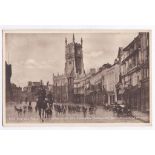 Cirencester - Bathurst Hounds and Hunt pan through the market. Pub: Moss