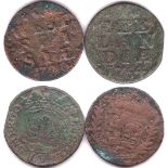 Netherlands 1720 and Duit, Zoolandia and W. Friesland Duit; 1754 Zeeland Duit. (2) F to GF