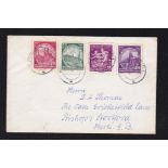 Germany 1957 (5/8) Envelope Naumburg to London, with 1956 Dresden set and 1956 Olympics 15pf,