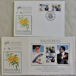 Bahamas 1981-22nd July Royal wedding stamps and min sheet on (2) FDC u/a