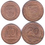 Mozambique 1936-10 Centavos, AUNC, with lustre(KM63) and 1936-20 Centavos, AUNC, with lustre.(KM64)