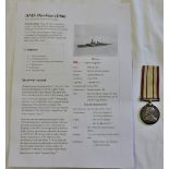 KGV Navel General Service Medal-to J.9-0864 E.A.Turner, CPO HMS Hawkins.