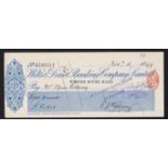 Wilts & Dorset Banking Company Ltd, Western Super Mere. Paid Order RO 18/8/98, Blue on White.