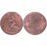 Belgium 1857 5 Cents, KM 5.1, GEF/AUNC with lustre, slight historical polishing, scarce