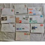 Airmail Selection of (10) first flight + anniversary flight covers from different countries XXXX