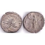 Postumus AD 206-369 Billon Antoninianus, rev: PAX AVG. GVF