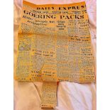 Daily Express Friday Front Page April 27, 1945. "Goering Packs", "Hitler accepts resignation" etc.