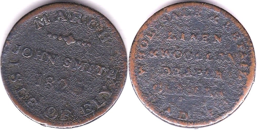 Token (1820) March/Ely Farthing Token, John Smith Farthing/March, Isle of Ely, near fine.