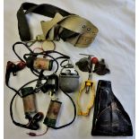 Mixed Box of Military Items Grenades-Lift belt, Lamps,Webbing,Holster etc.