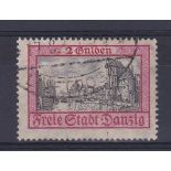 Danzig - 1924 2 Gulden Black and Purple SG 201 Fine Used