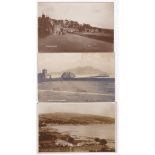 Scotland Lamlash-Three RP cards, some activity Pier and bowling green, street view, view from