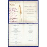 Wiltshire - 1903 - Bremhill Dumb Post Inn Menu Dumb Post Club at Willis Restaurant. Scarce Postal