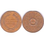 Argentina 1860 Bronze Medallion, 55mm, Union of Republic, AEF, Pablo Cataldi Graso.