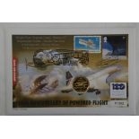 U.S.A. 2003 100th Anniversary of Powered Flight commemorative coin and stamp cover with North